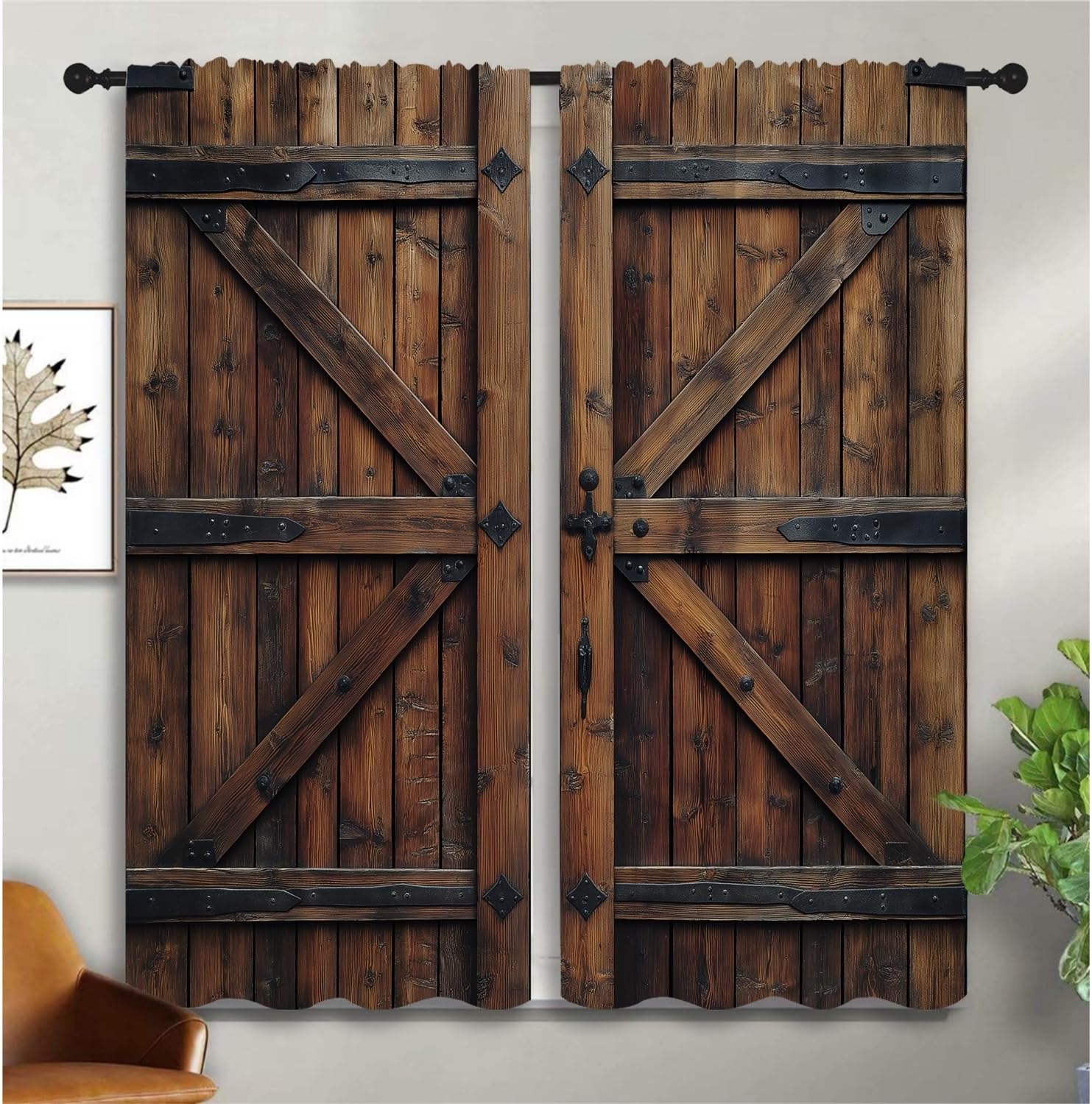 Farming Japan - Cortinas Blackout Rústicas para Porta de