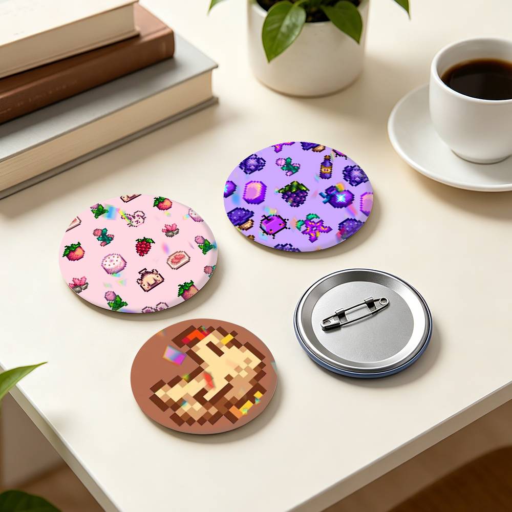 Broches e Pins de 25mm, 32mm,  - Farming Japan avaliação e preço