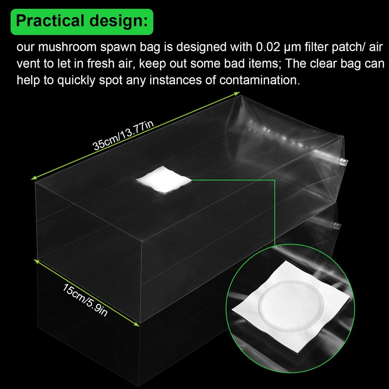 100 Sacos para Cultivo de Cogu - Mushroom Spawn Bag avaliação e preço